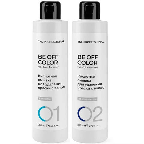 TNL Комплект кислотной смывки для удаления краски с волос Be Off Color, 400 мл.